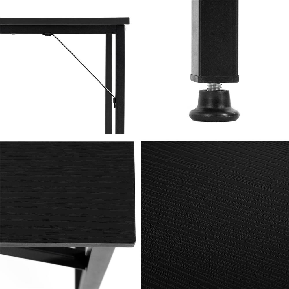 Íróasztal MDF lappal és fém vázzal, 100x50x76 cm, fekete - Image 17