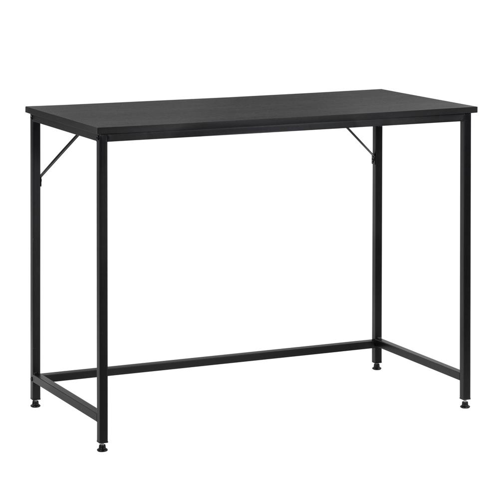 Íróasztal MDF lappal és fém vázzal, 100x50x76 cm, fekete