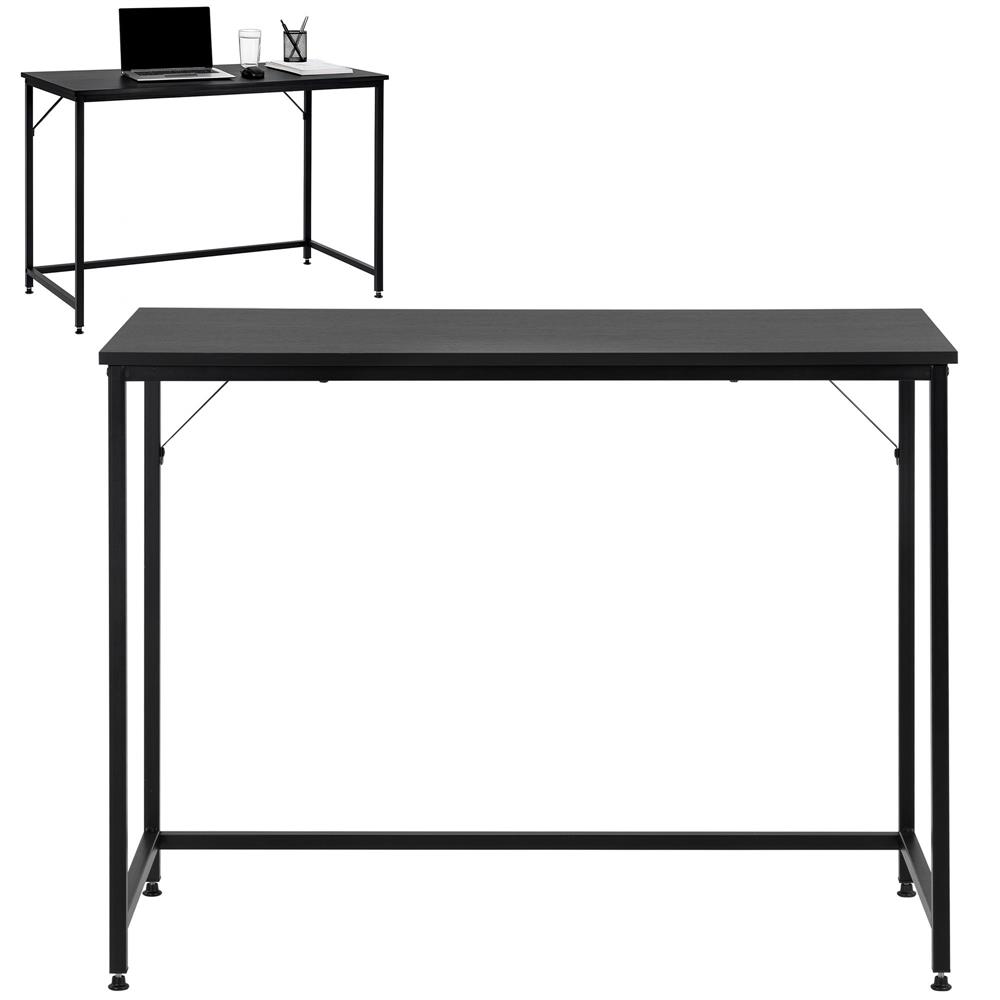 Íróasztal MDF lappal és fém vázzal, 100x50x76 cm, fekete - Image 8