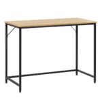 Íróasztal MDF lappal és fém vázzal, 100x50x76 cm, világosbarna