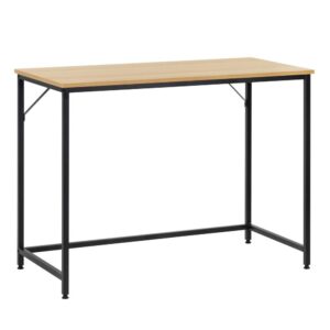 Íróasztal MDF lappal és fém vázzal, 100x50x76 cm, világosbarna