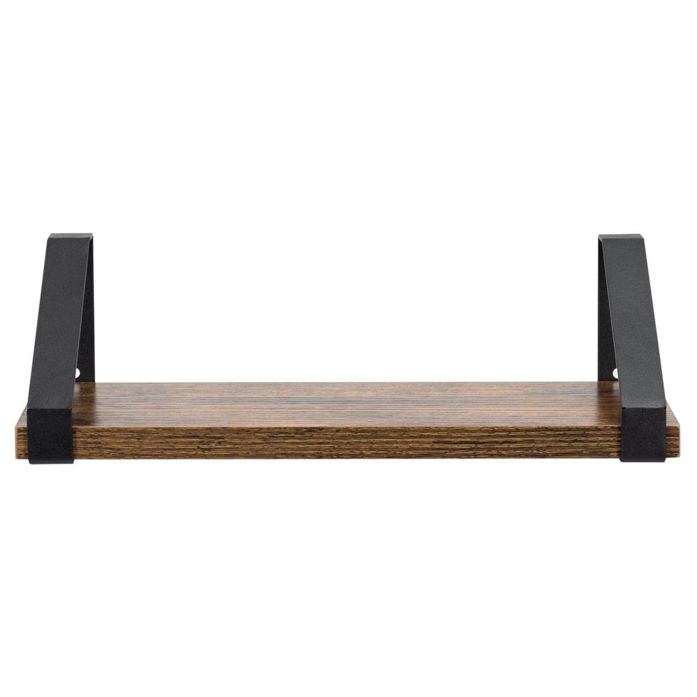 Fém és MDF fali polc szett 3 db, 30-35-40 x 12 cm, fekete és barna - Image 13