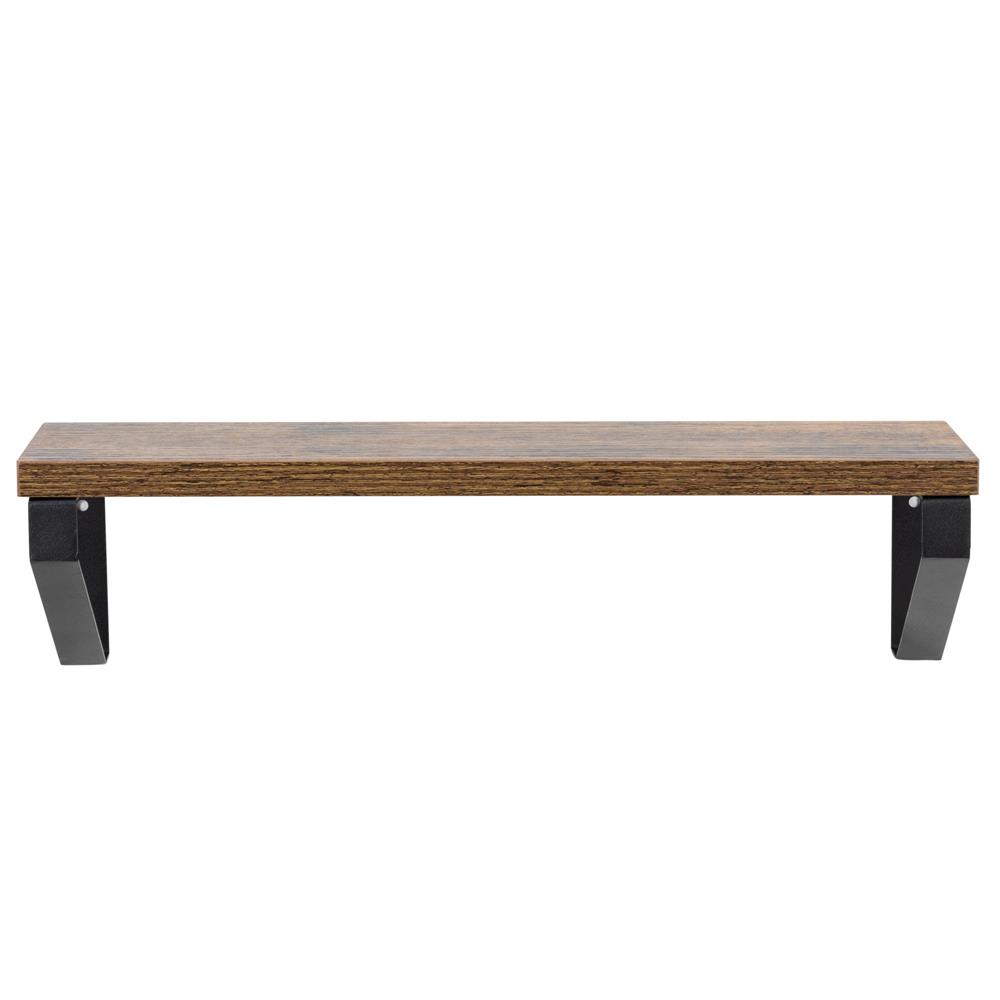 Fém és MDF fali polc szett 3 db, 30-35-40 x 12 cm, fekete és barna - Image 15