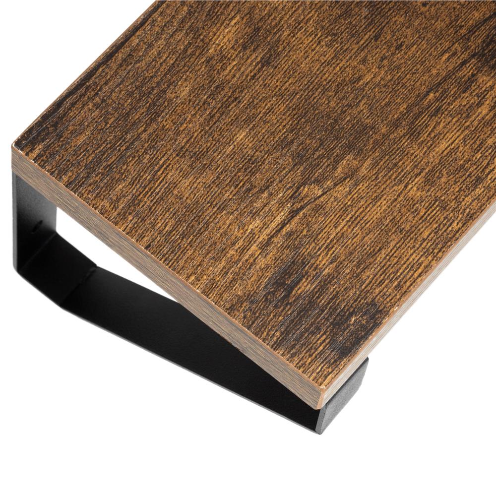Fém és MDF fali polc szett 3 db, 30-35-40 x 12 cm, fekete és barna - Image 17