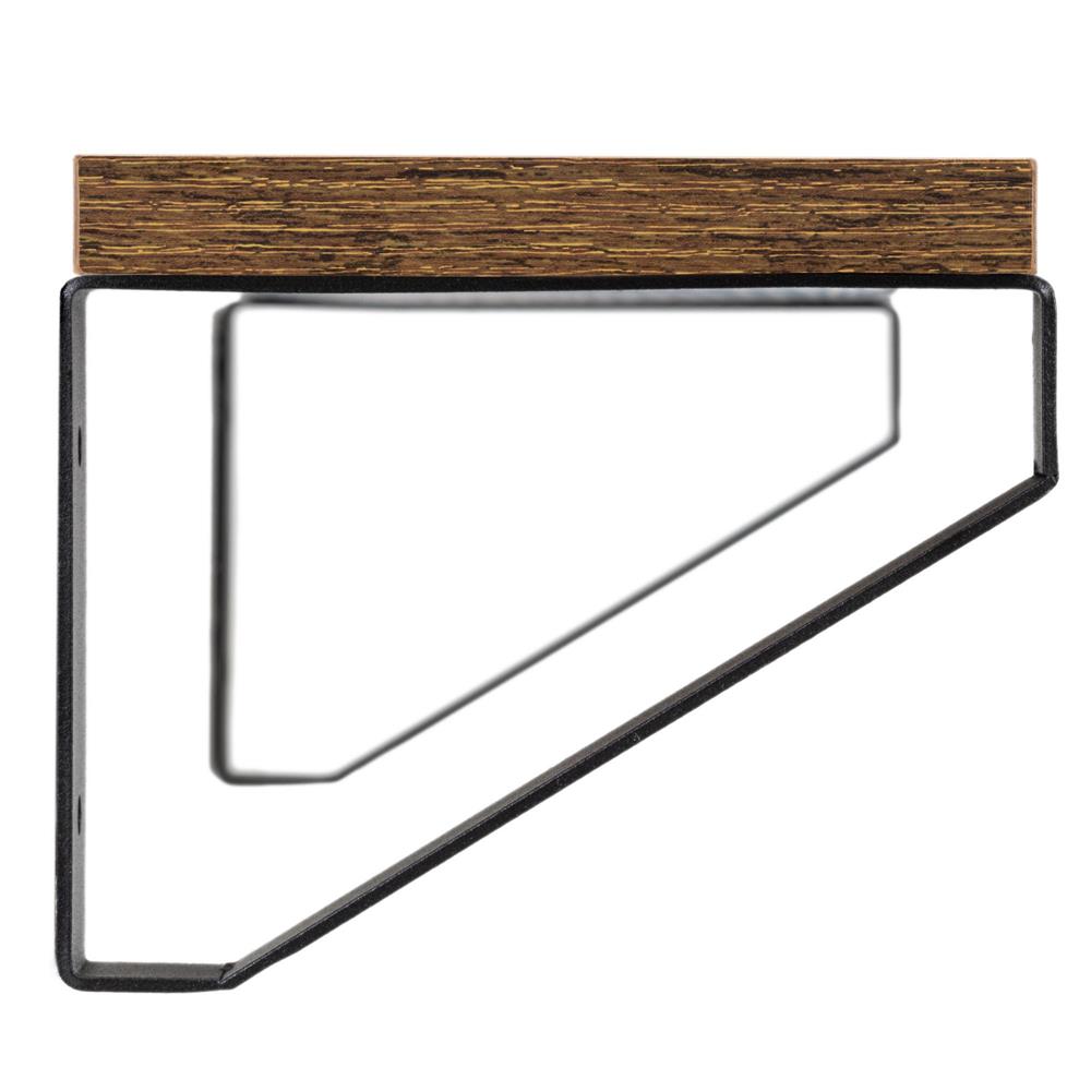 Fém és MDF fali polc szett 3 db, 30-35-40 x 12 cm, fekete és barna - Image 18