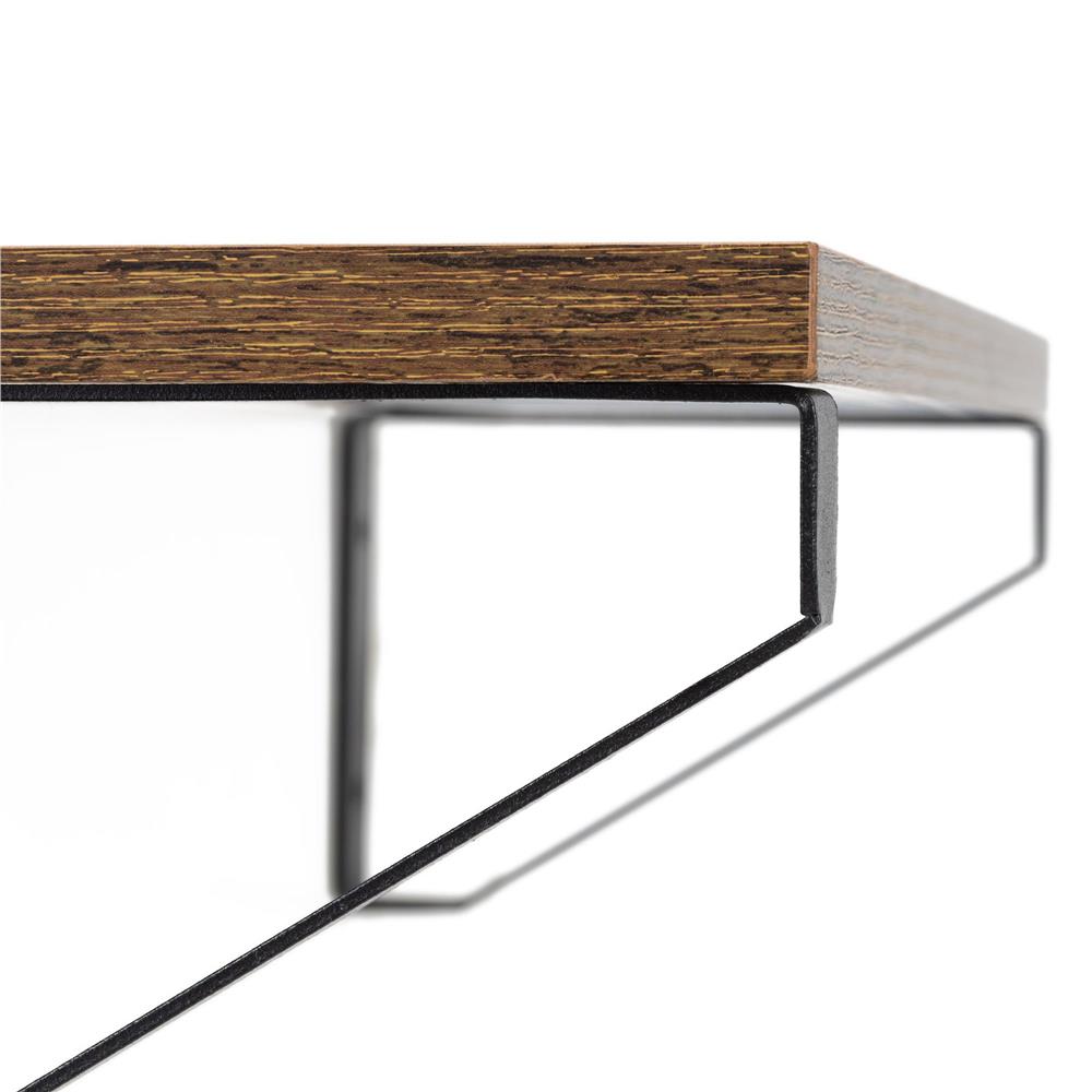 Fém és MDF fali polc szett 3 db, 30-35-40 x 12 cm, fekete és barna - Image 19