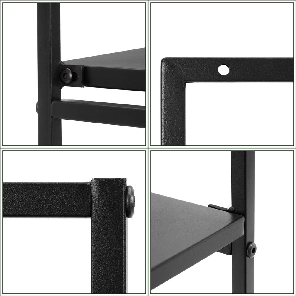 Fali polc 3 MDF polccal és fém vázzal, 58x21x50 cm, fekete - Image 19