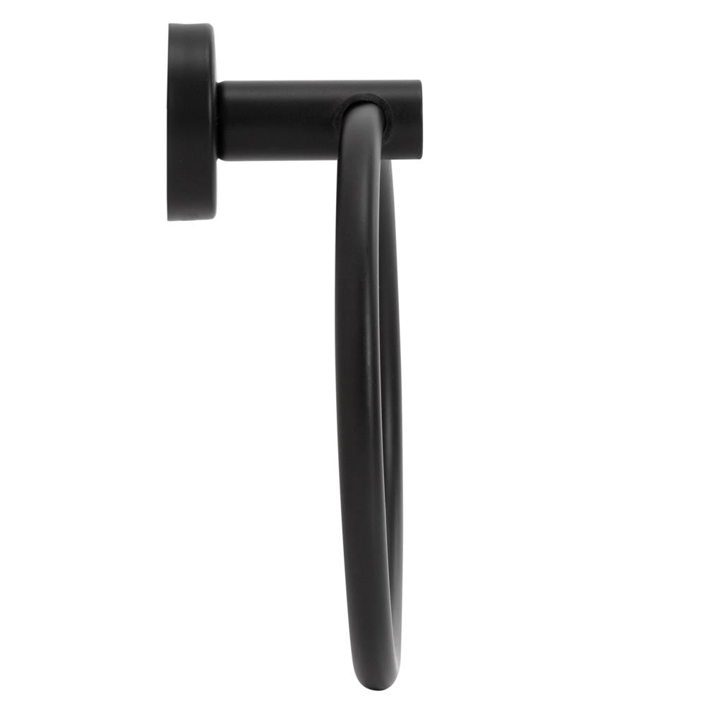 Fém törölközőtartó gyűrűvel, rozsdamentes acél, matt felülettel, 17 cm átmérőjű, szerelési tartozékokkal, fekete - Image 11