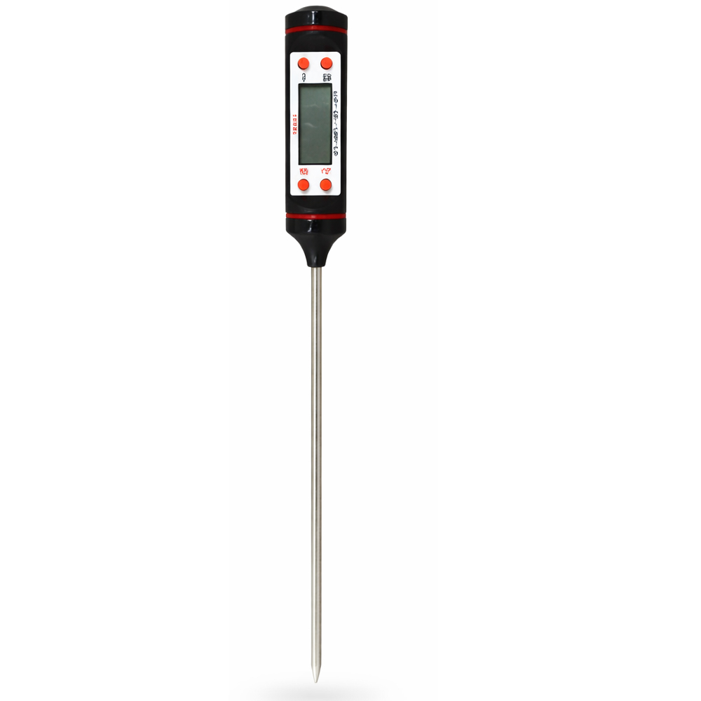 Digitális hőmérő grillhez vagy konyhai használatra, szondával, 22 cm, LCD kijelzővel.