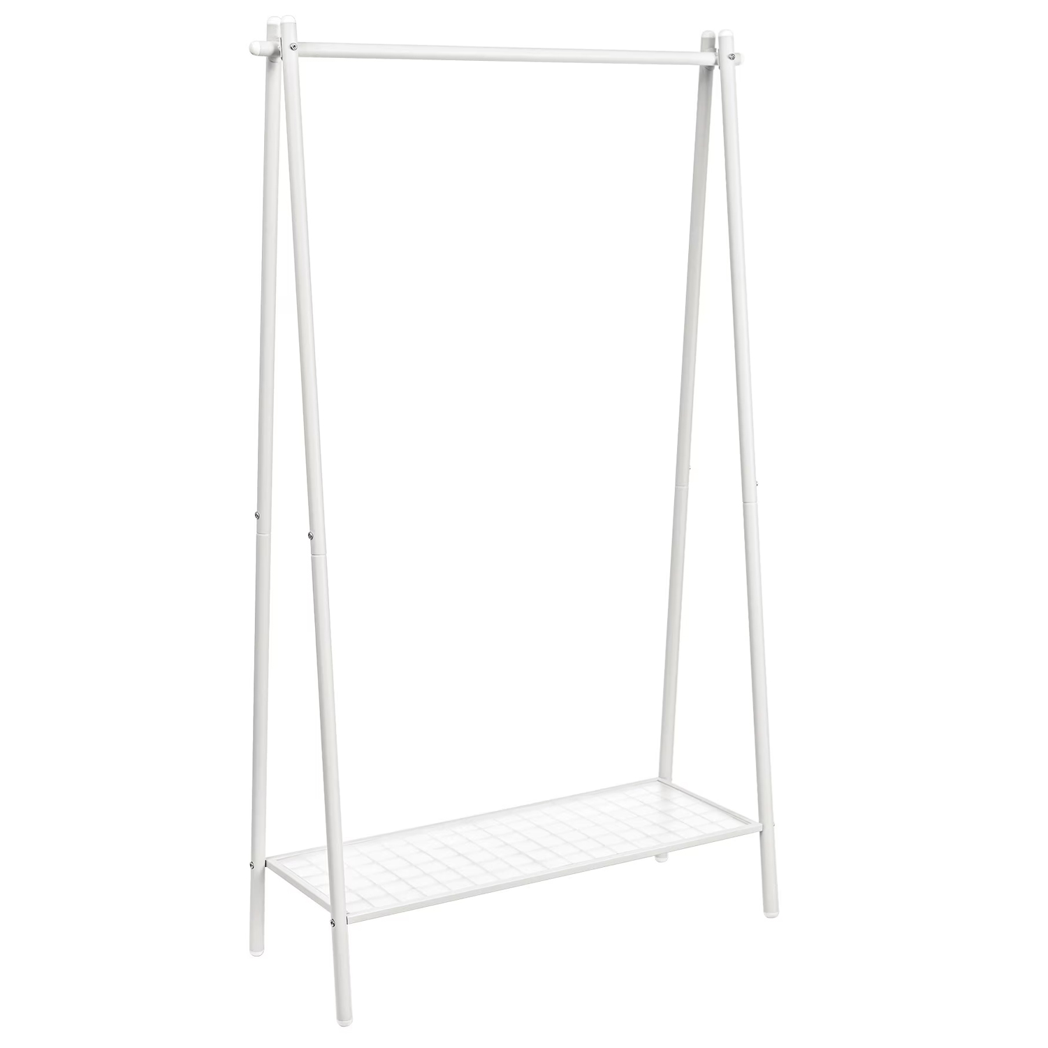 SONGMICS ruhaállvány rúddal és alsó polccal, fémvázas, 93x34x153 cm, fehér