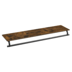 SONGMICS Fali kabáttartó akasztóval és polccal, 60 kg teherbírás, ipari stílus, 109x28x13 cm, rusztikus barna