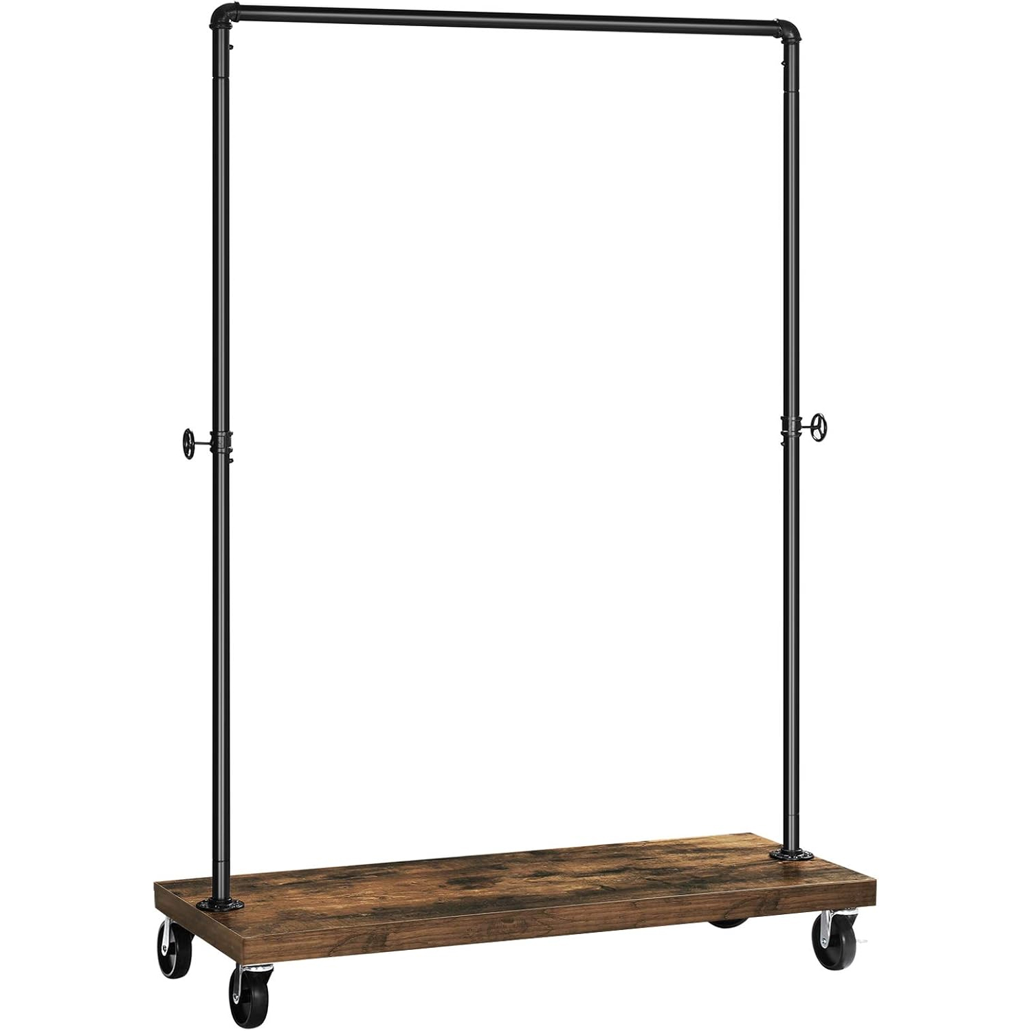 SONGMICS gurulós ruhatartó állvány ruharúddal és alsó polccal, ipari stílus, 104x40x162 cm, fekete