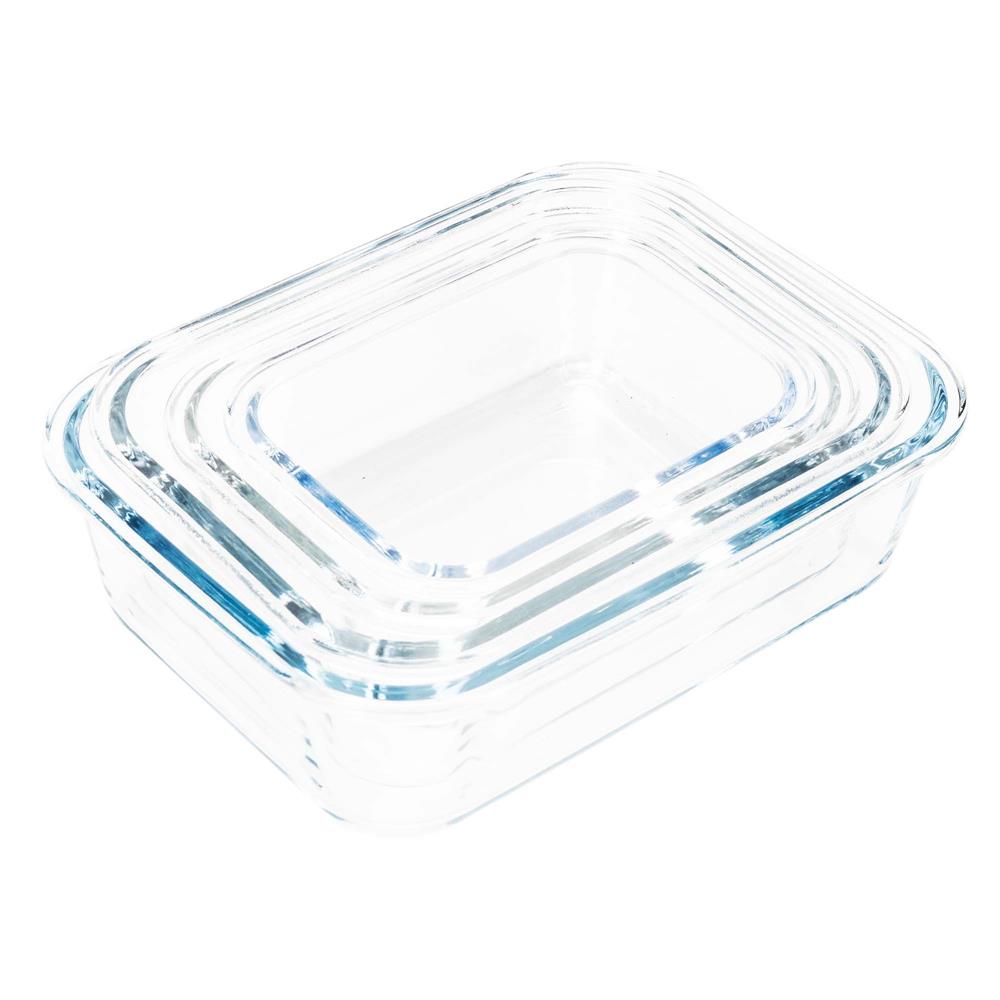 Set 4 recipiente din sticla termorezistenta, cu capac etans, BPA free, 350ml / 600ml / 1000ml / 1450ml , transparent - Image 11