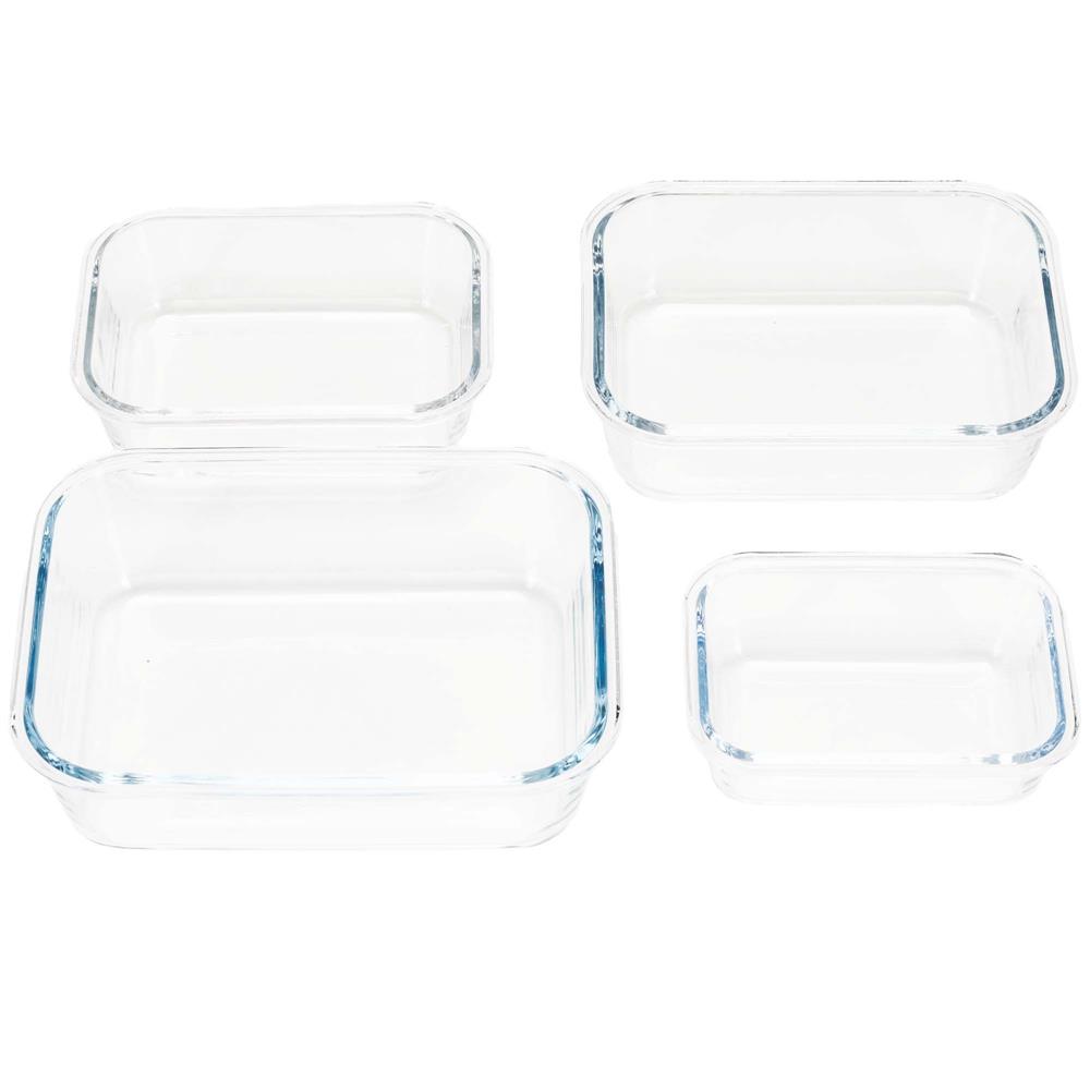 Set 4 recipiente din sticla termorezistenta, cu capac etans, BPA free, 350ml / 600ml / 1000ml / 1450ml , transparent - Image 14