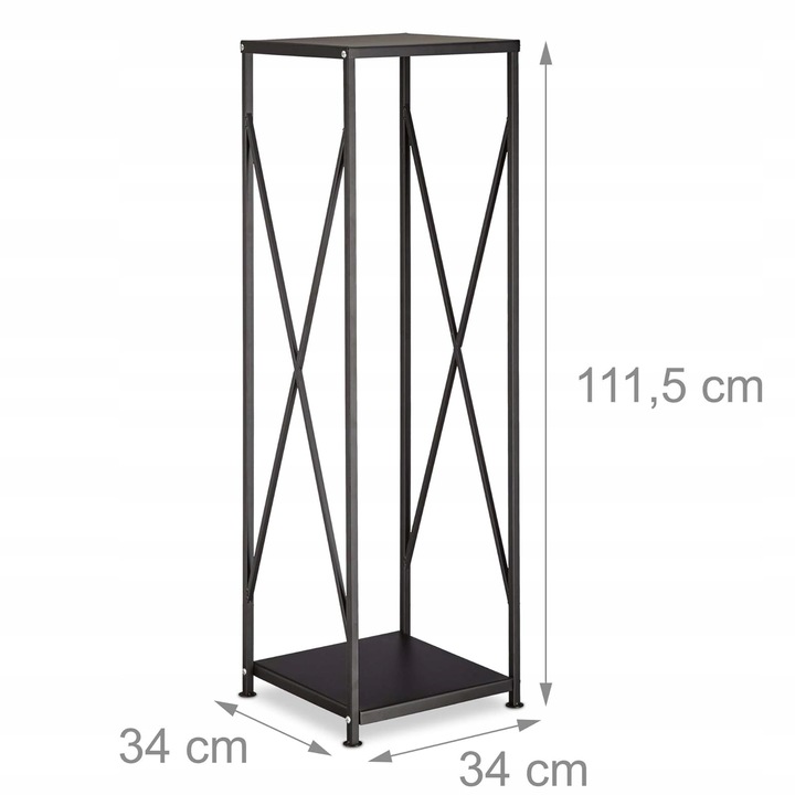 Fém tűzifa tartó 34x34x111 cm, nagy kapacitású, fekete - Image 6