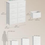 SONGMICS Komód 8 textil fiókkal, fém vázzal és MDF lappal, 77 x 30 x 95 cm, fehér