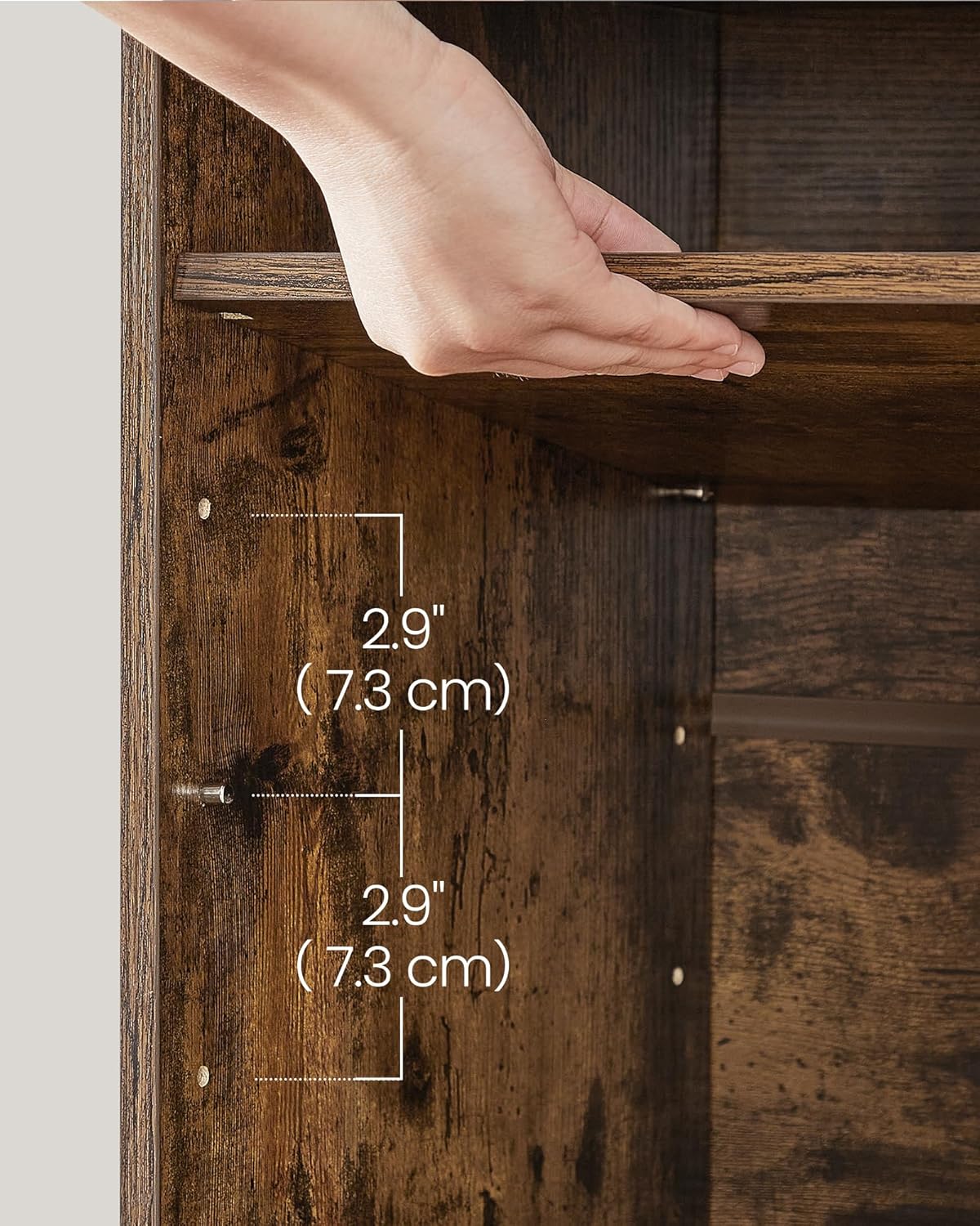 VASAGLE cipőtároló pad 12 rekesszel és ülőpárnával, 136 kg teherbírás, 104x30x48 cm, rusztikus barna - Image 3