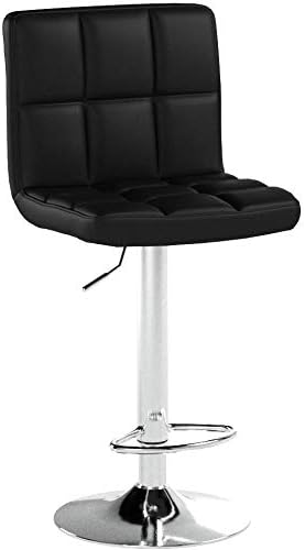 SONGMICS 2 db állítható magasságú bárszék készlet háttámlával, PU ülőfelülettel és lábtartóval, 360°-os forgathatósággal, 38 × 45 × 115 cm, fekete - Image 2