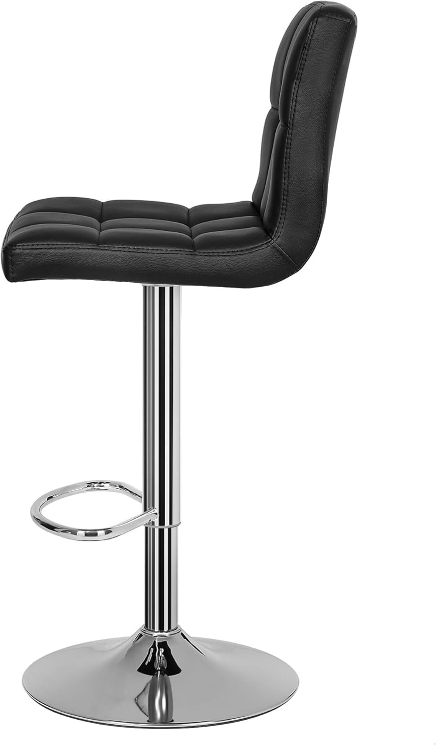 SONGMICS 2 db állítható magasságú bárszék készlet háttámlával, PU ülőfelülettel és lábtartóval, 360°-os forgathatósággal, 38 × 45 × 115 cm, fekete - Image 5