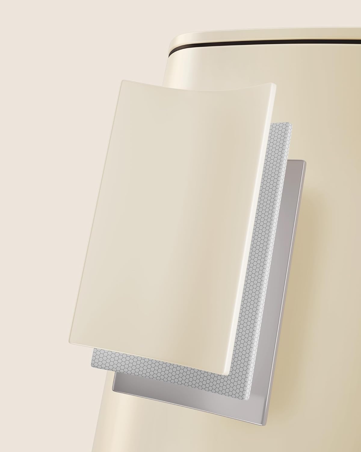 SONGMICS Pedálos szemetes, 34x29x54 cm, 30 l, halk záródású fedéllel és kivehető belső vödörrel, bézs - Image 3
