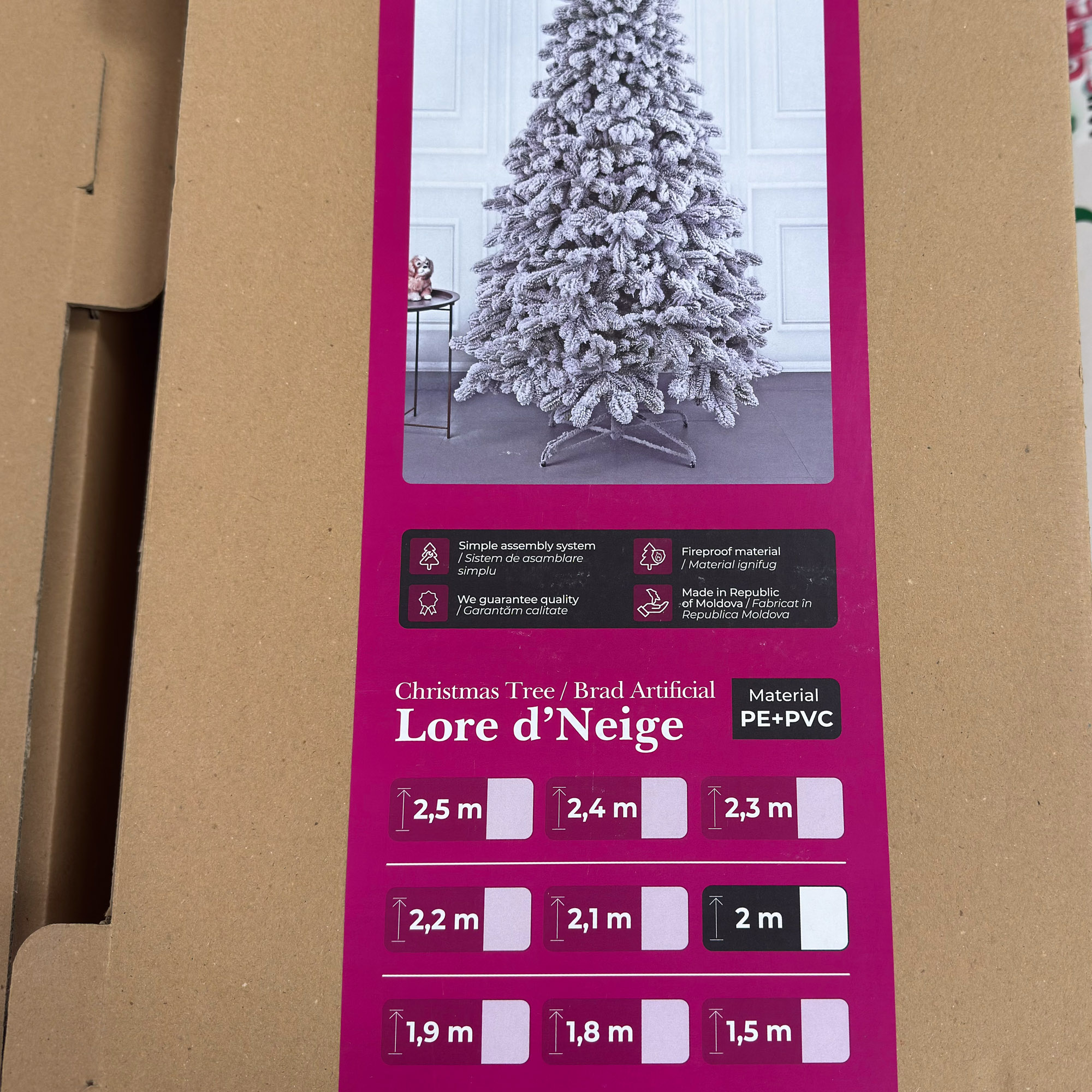 Műfenyő Sersimo Lore d’Neige Elite, havas, 2D+3D kevert ágakkal, 200 cm - Image 15