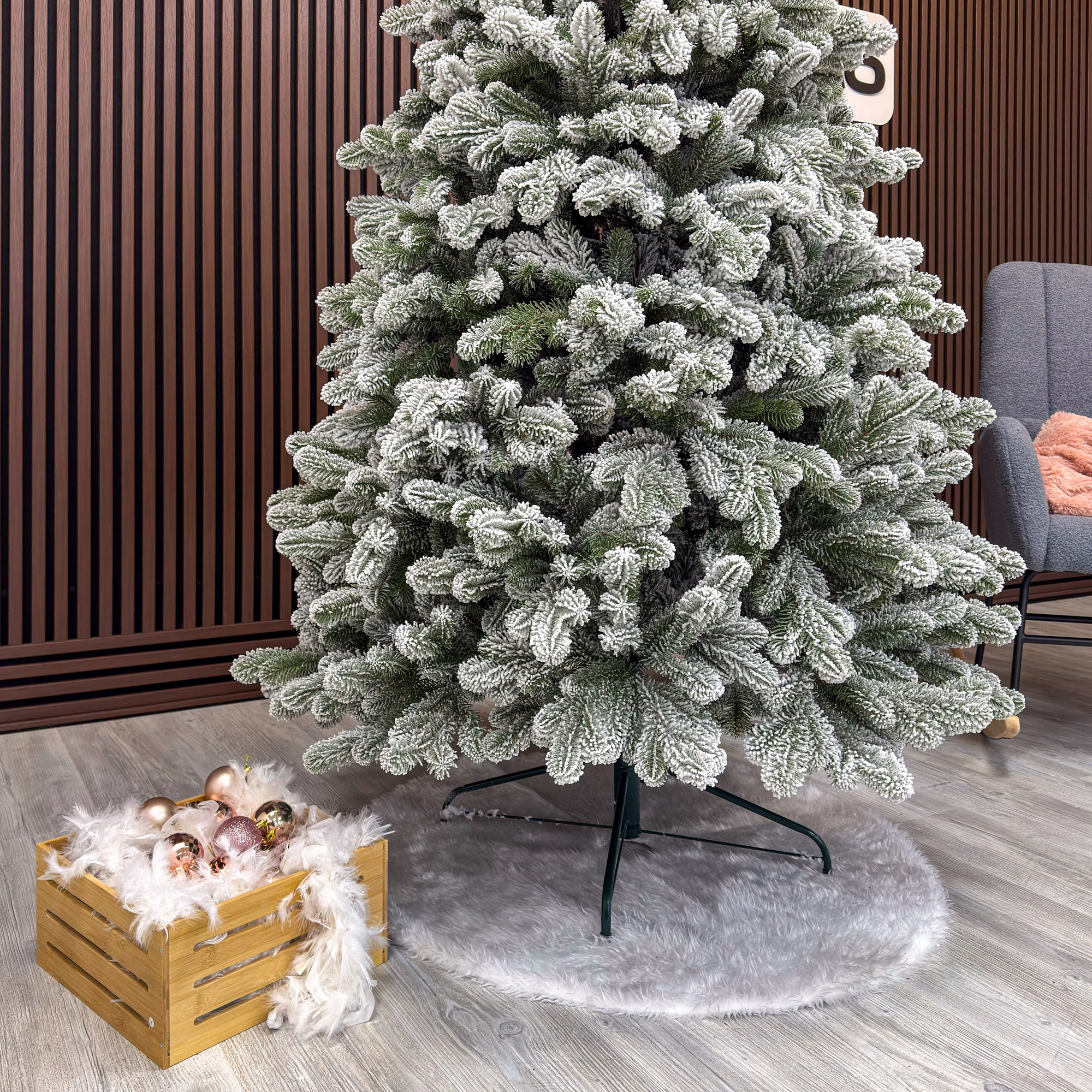 Műfenyő Sersimo Lore d’Neige Elite, havas, 2D+3D kevert ágakkal, 200 cm - Image 7