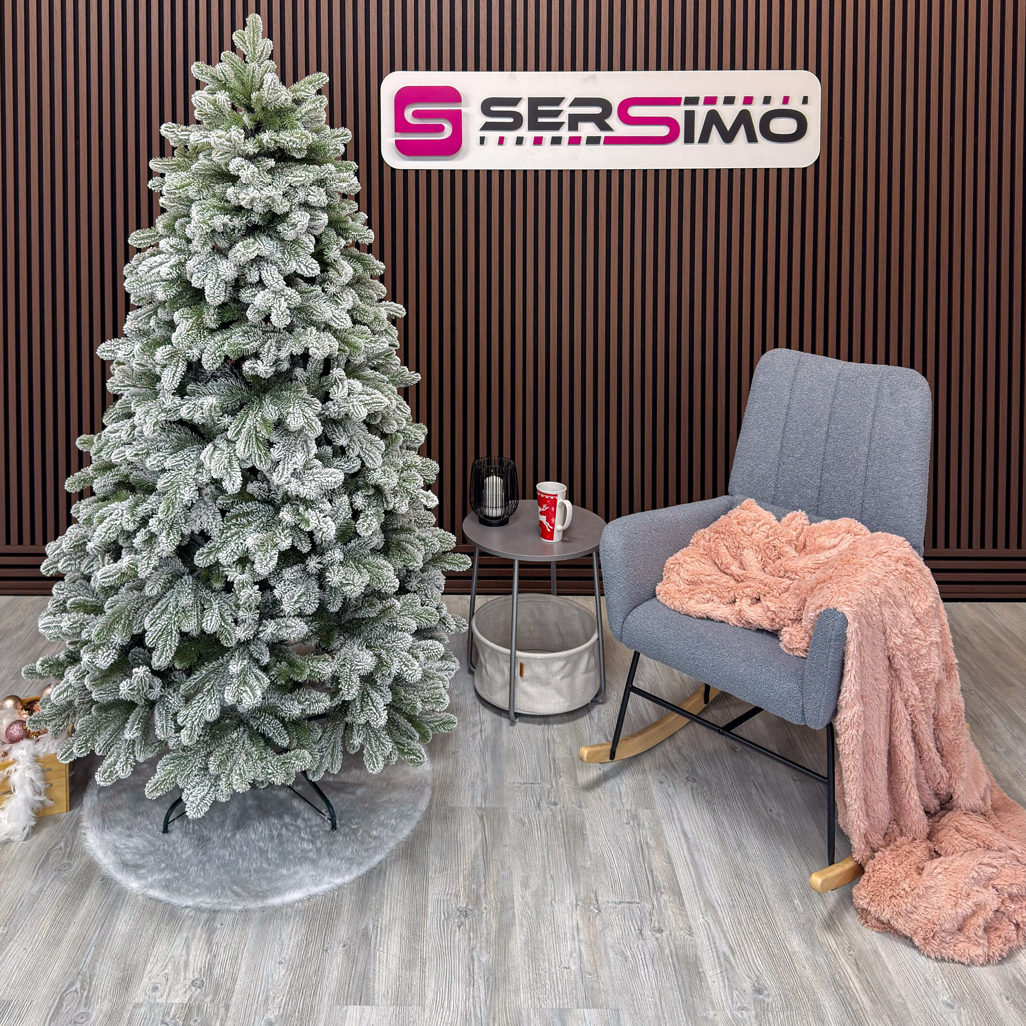 Műfenyő Sersimo Lore d’Neige Elite, havas, 2D+3D kevert ágakkal, 200 cm - Image 4