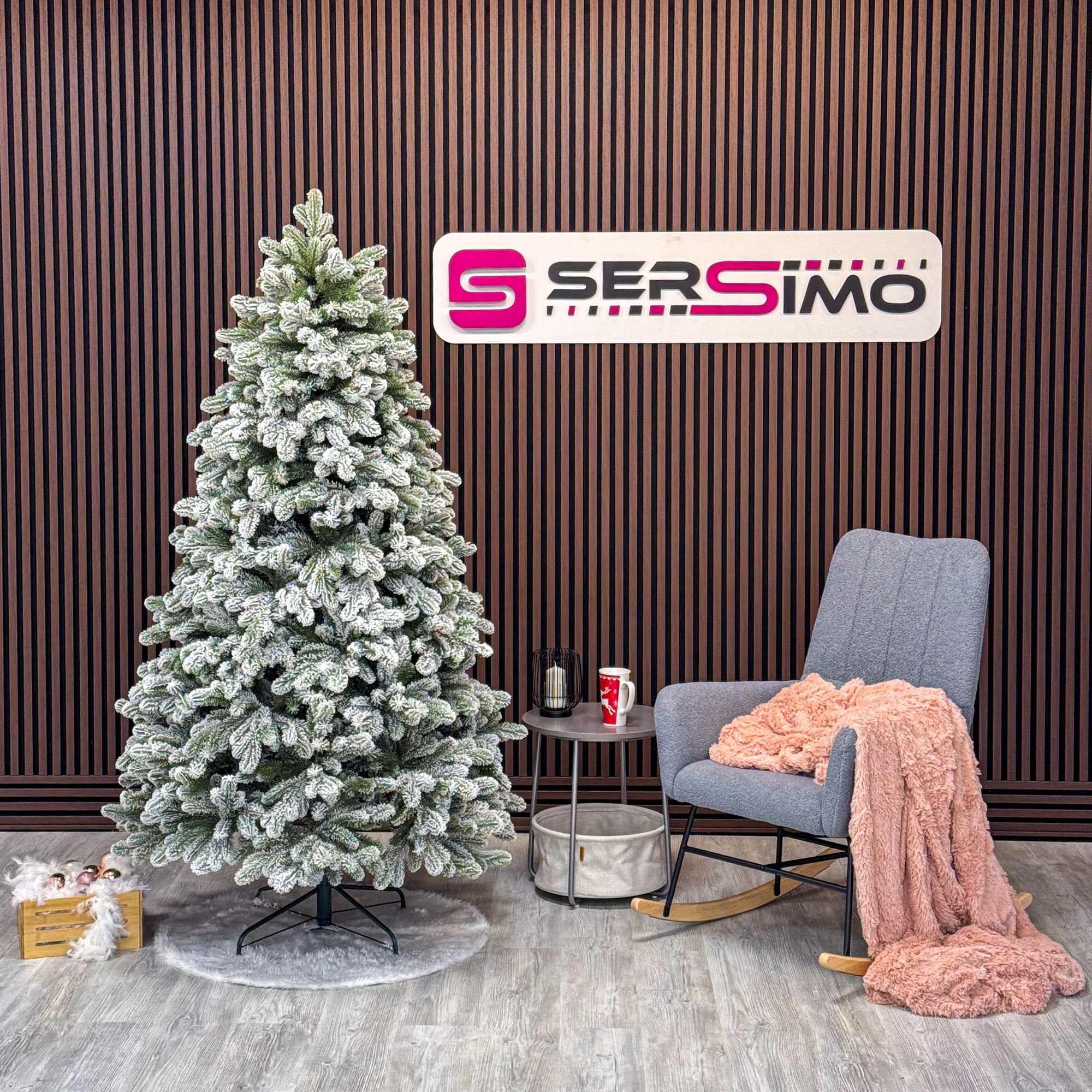 Műfenyő Sersimo Lore d’Neige Elite, havas, 2D+3D kevert ágakkal, 200 cm - Image 8