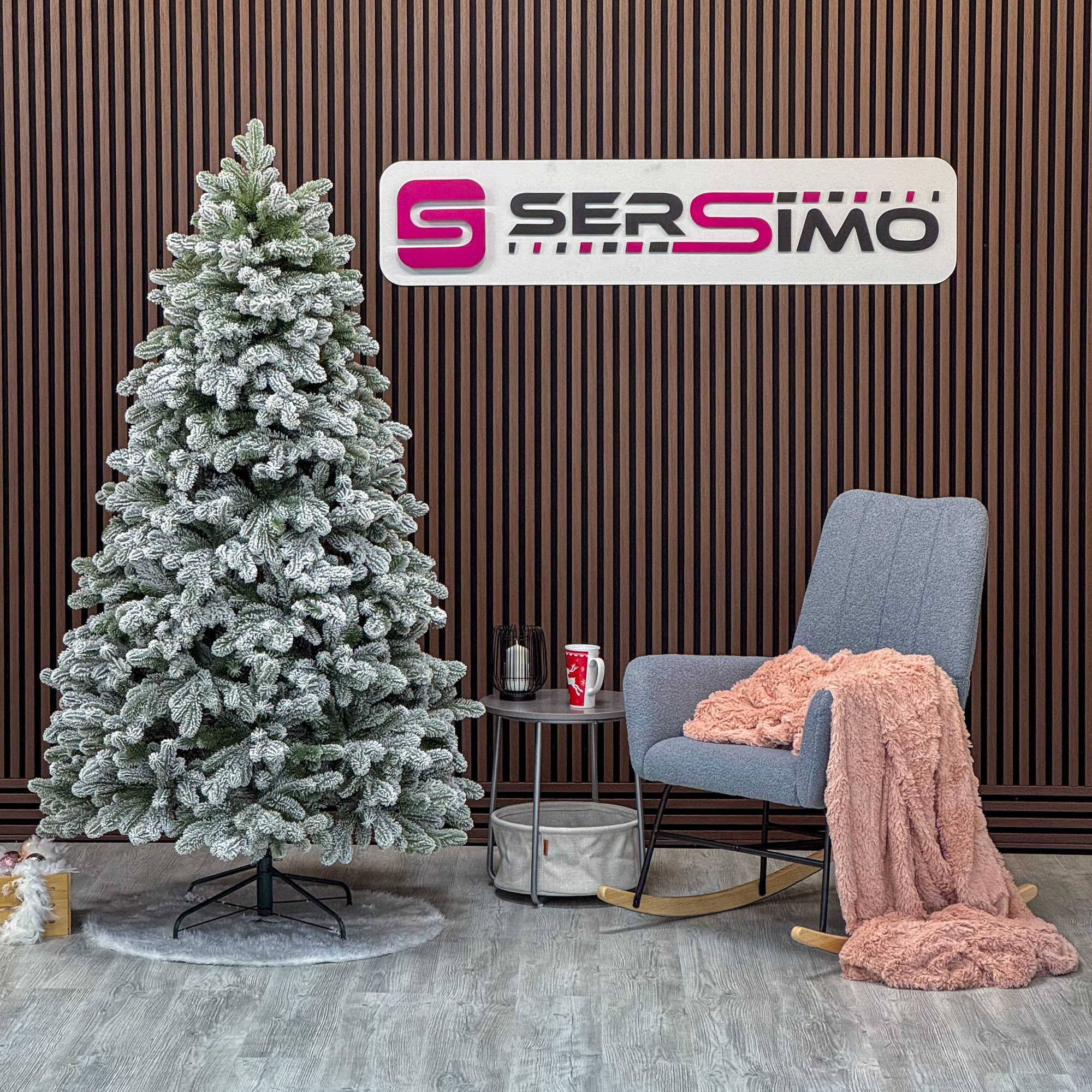 Műfenyő Sersimo Lore d’Neige Elite, havas, 2D+3D kevert ágakkal, 200 cm - Image 2