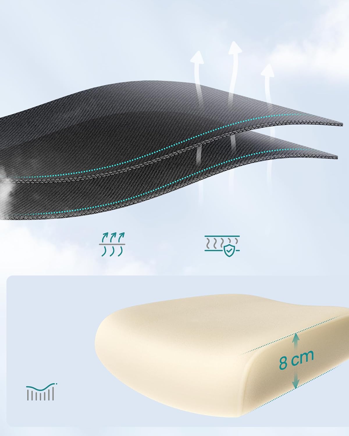 SONGMICS ergonomikus irodai szék hálós háttámlával, állítható deréktámasszal, fejtámlával, felhajtható karfákkal, 70x70x135 cm, fekete - Image 7