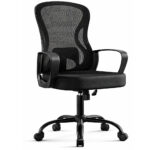SONGMICS Ergonomikus irodai szék, hálós háttámlával és deréktámasztékkal, magasságállítható, fémvázas, 60x60x106 cm, fekete