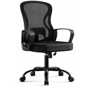 SONGMICS Ergonomikus irodai szék, hálós háttámlával és deréktámasztékkal, magasságállítható, fémvázas, 60x60x106 cm, fekete