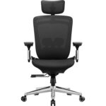SONGMICS Ergonomikus irodai szék állítható fejtámlával és deréktámasszal, 135°-os dönthetőséggel, legfeljebb 150 kg teherbírással, 70 × 70 × 125 cm, fekete