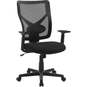 SONGMICS ergonomikus irodai szék hálós háttámlával, teljesen állítható, állítható karfákkal és deréktámasszal, 68x67x113 cm, fekete