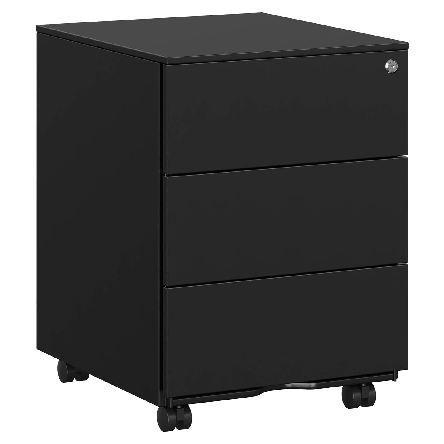 SONGMICS Mobil irodai fiókos szekrény, 3 fiókkal dokumentumokhoz, előre összeszerelt vázzal, 45 × 39 × 54 cm, fekete
