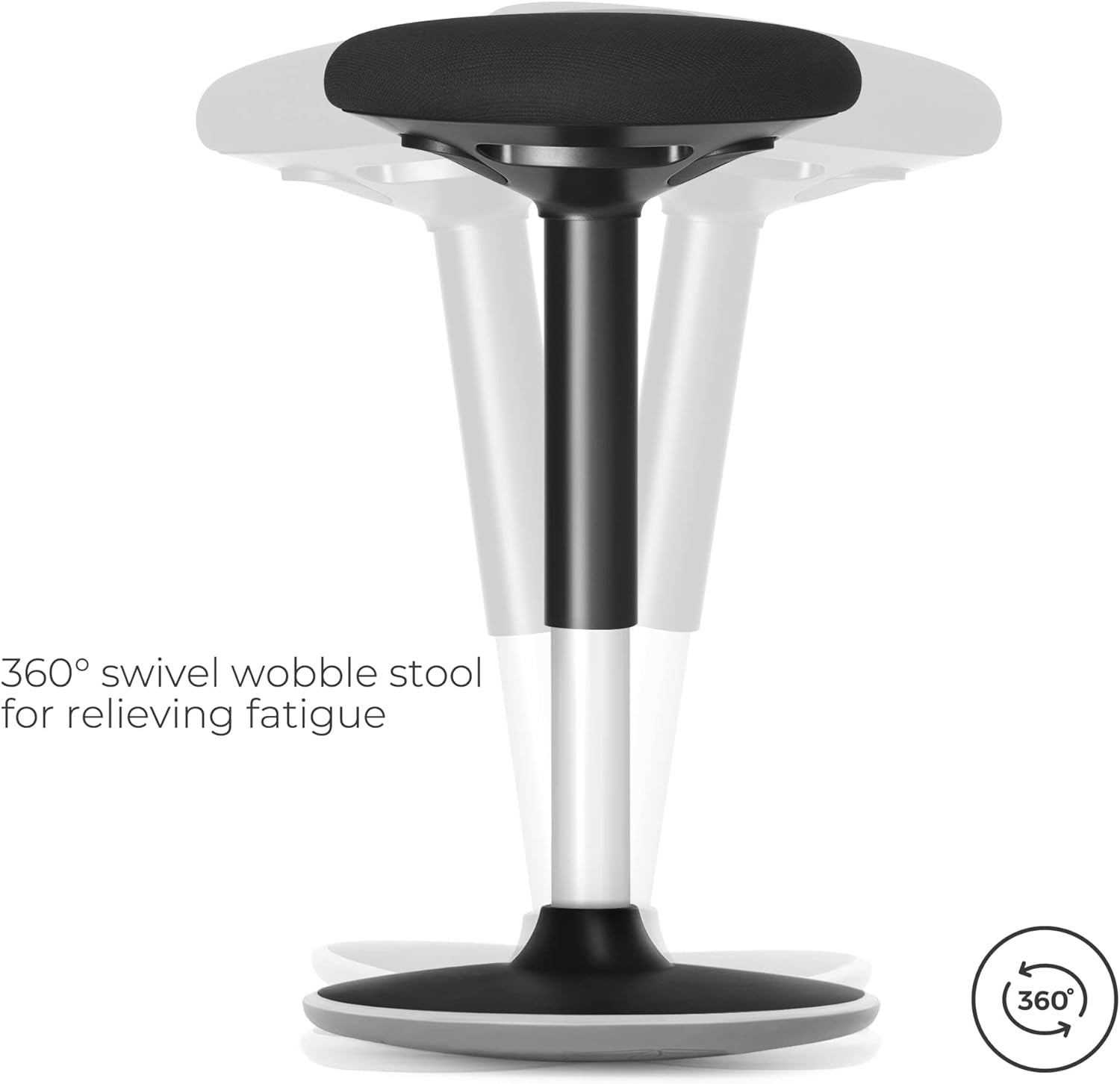 SONGMICS ergonomikus irodai ülőke, állítható magassággal, 360°-ban forgatható, 56–81 cm, fekete - Image 3