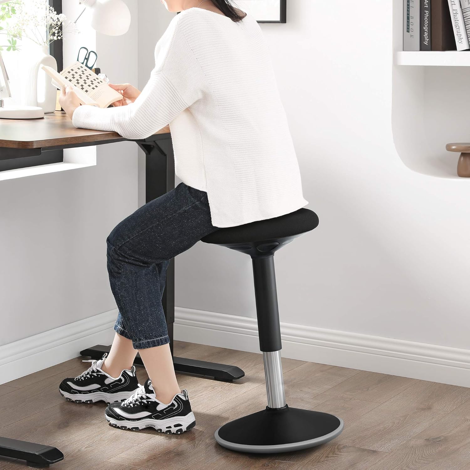 SONGMICS ergonomikus irodai ülőke, állítható magassággal, 360°-ban forgatható, 56–81 cm, fekete - Image 9