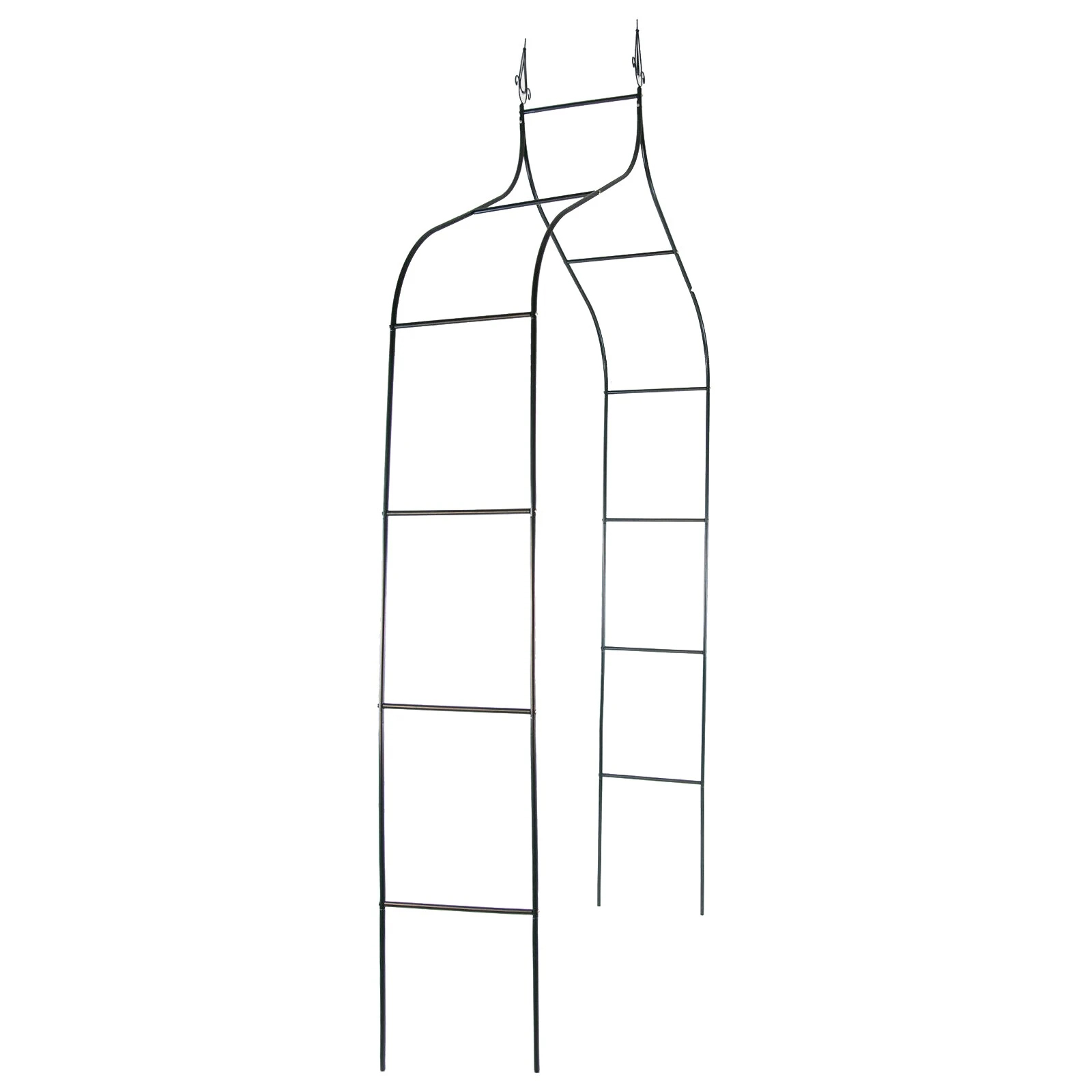 Kerti pergola dekoratív csúcsokkal, acél szerkezet, 150x37x240 cm, fekete - Image 7