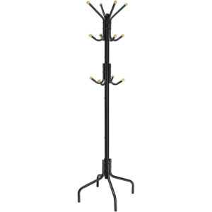 SONGMICS fém ruhafogas 12 akasztóval, fa alakú állófogas, 55 x 55 x 180 cm, fekete