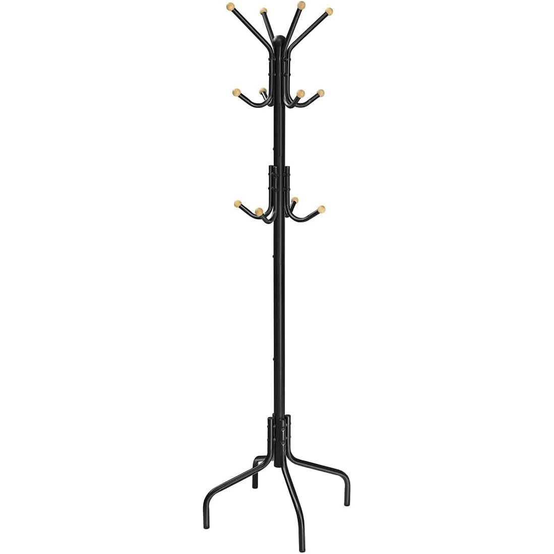 SONGMICS fém ruhafogas 12 akasztóval, fa alakú állófogas, 55 x 55 x 180 cm, fekete