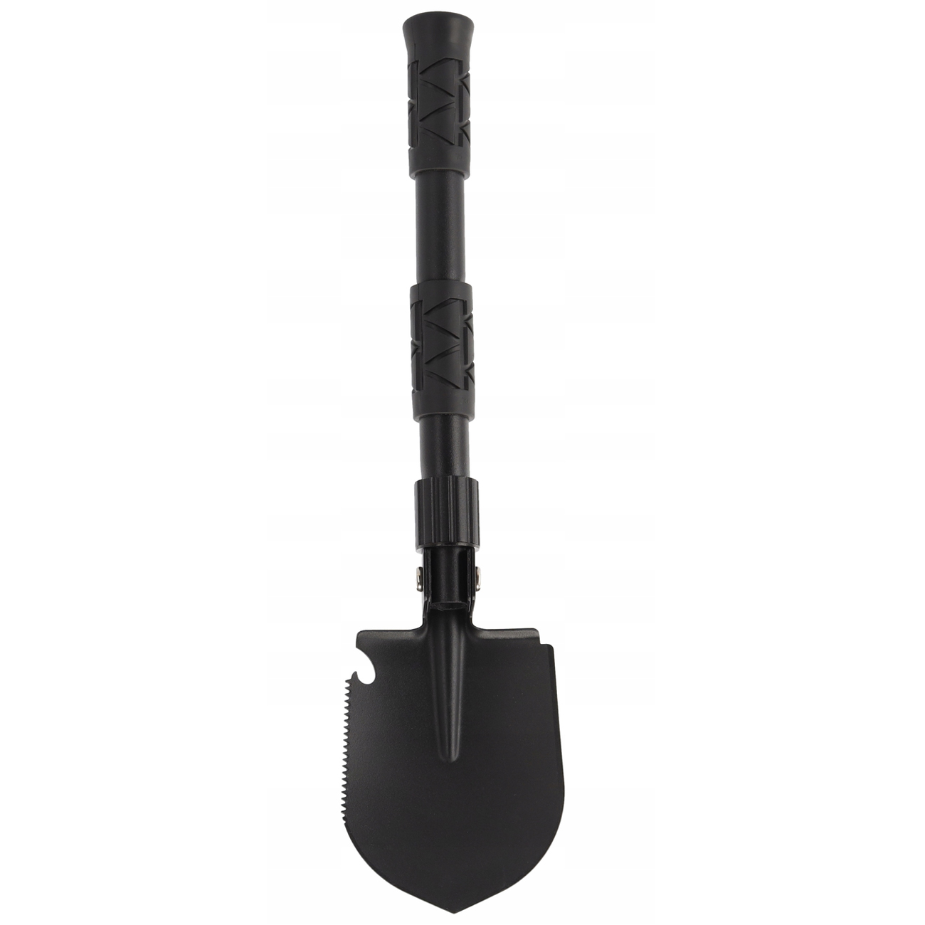 5 az 1-ben összecsukható, többfunkciós lapát kempingezéshez és kertészkedéshez, mangánacél, 41 cm, fekete - Image 2