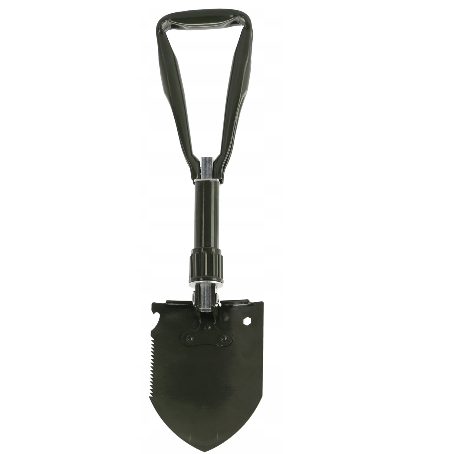 6 az 1-ben összecsukható, többfunkciós lapát kempingezéshez és kertészkedéshez, mangánacél, 47 cm, fekete - Image 5