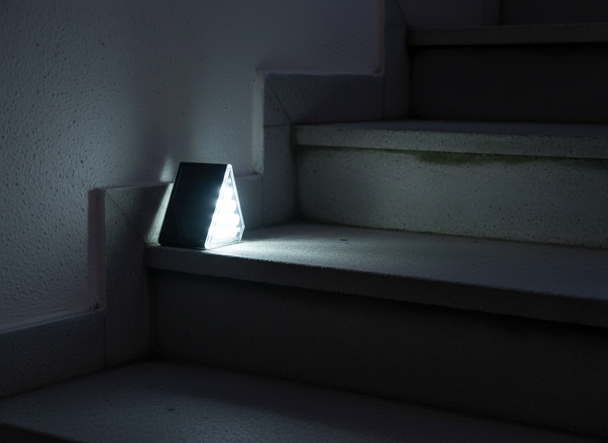 2 db lépcsőre szerelhető napelemes lámpa, 9 db meleg fehér LED, napelemes töltés, 9x5x5 cm, fekete