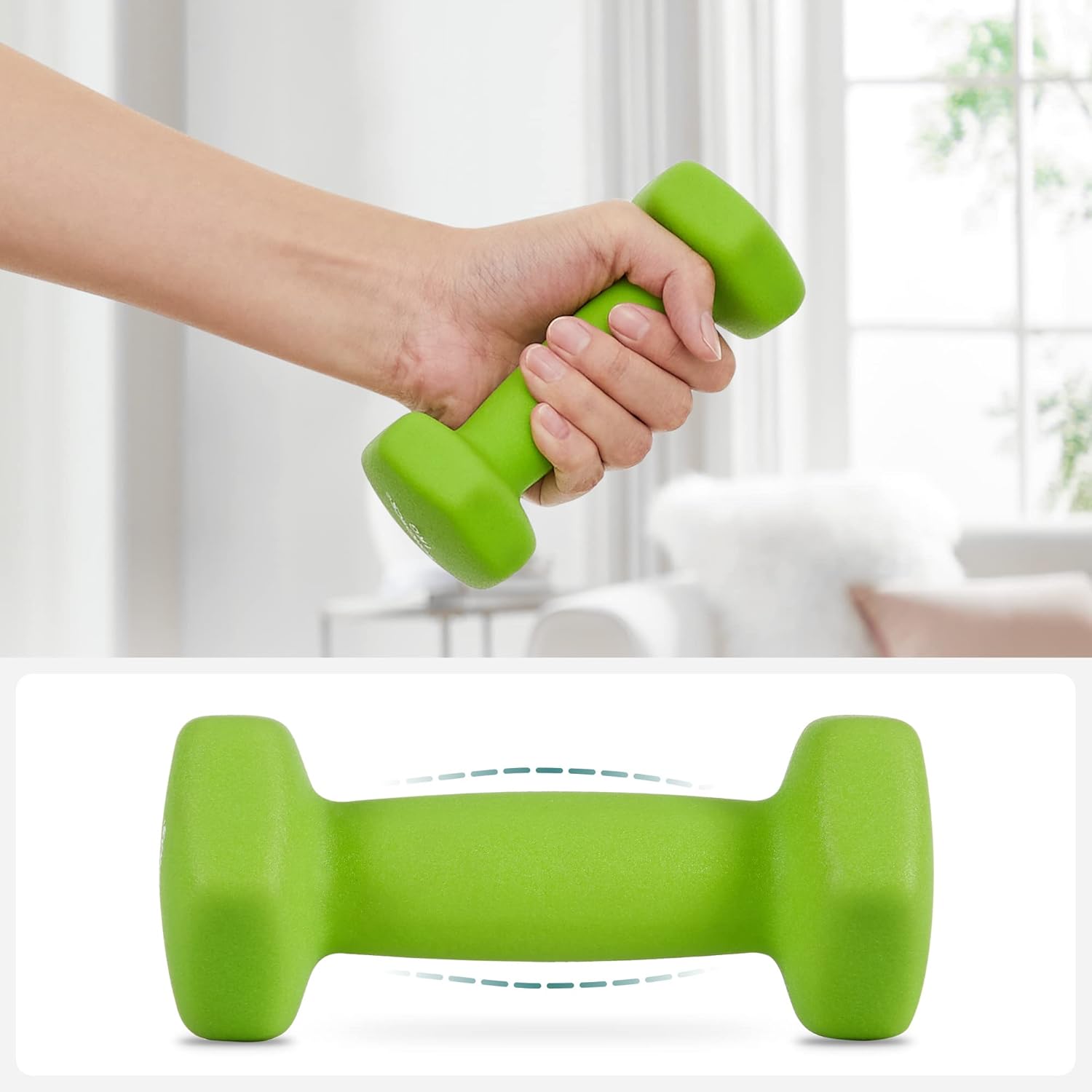 SONGMICS fitness kézisúlyzó készlet állvánnyal, 6 darab, 1–3 kg, vinil bevonattal, többszínű - Image 2