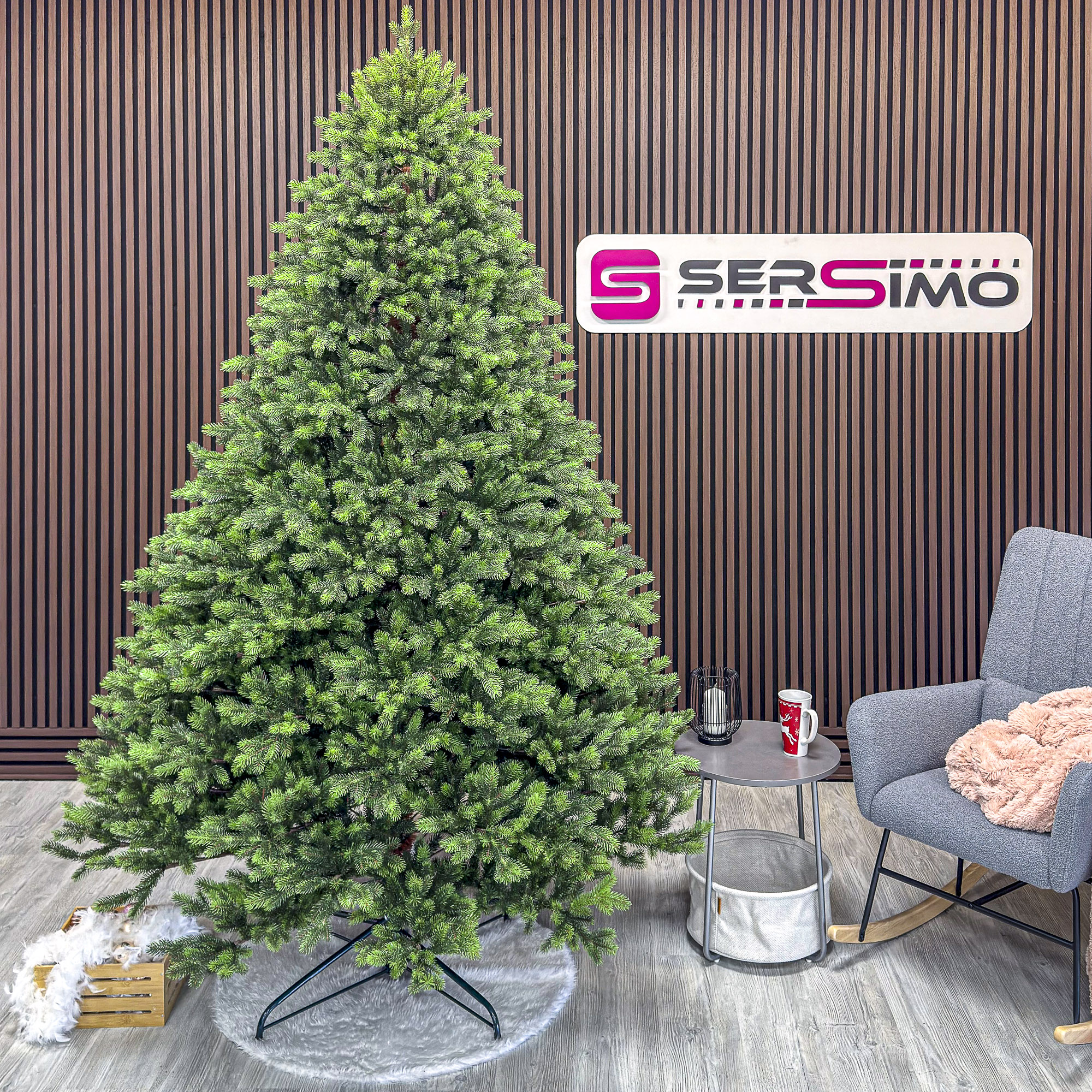 Műfenyő Sersimo, Hollandia, zöld zöld végekkel, teljes 3D, 230 cm