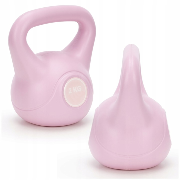 2 kg-os kettlebell, bitumen töltettel és tartós ABS borítással, 16x19 cm, rózsaszín - Image 6