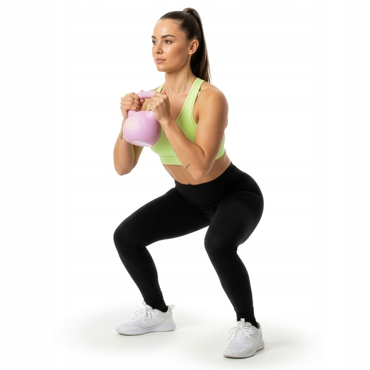 2 kg-os kettlebell, bitumen töltettel és tartós ABS borítással, 16x19 cm, rózsaszín - Image 9