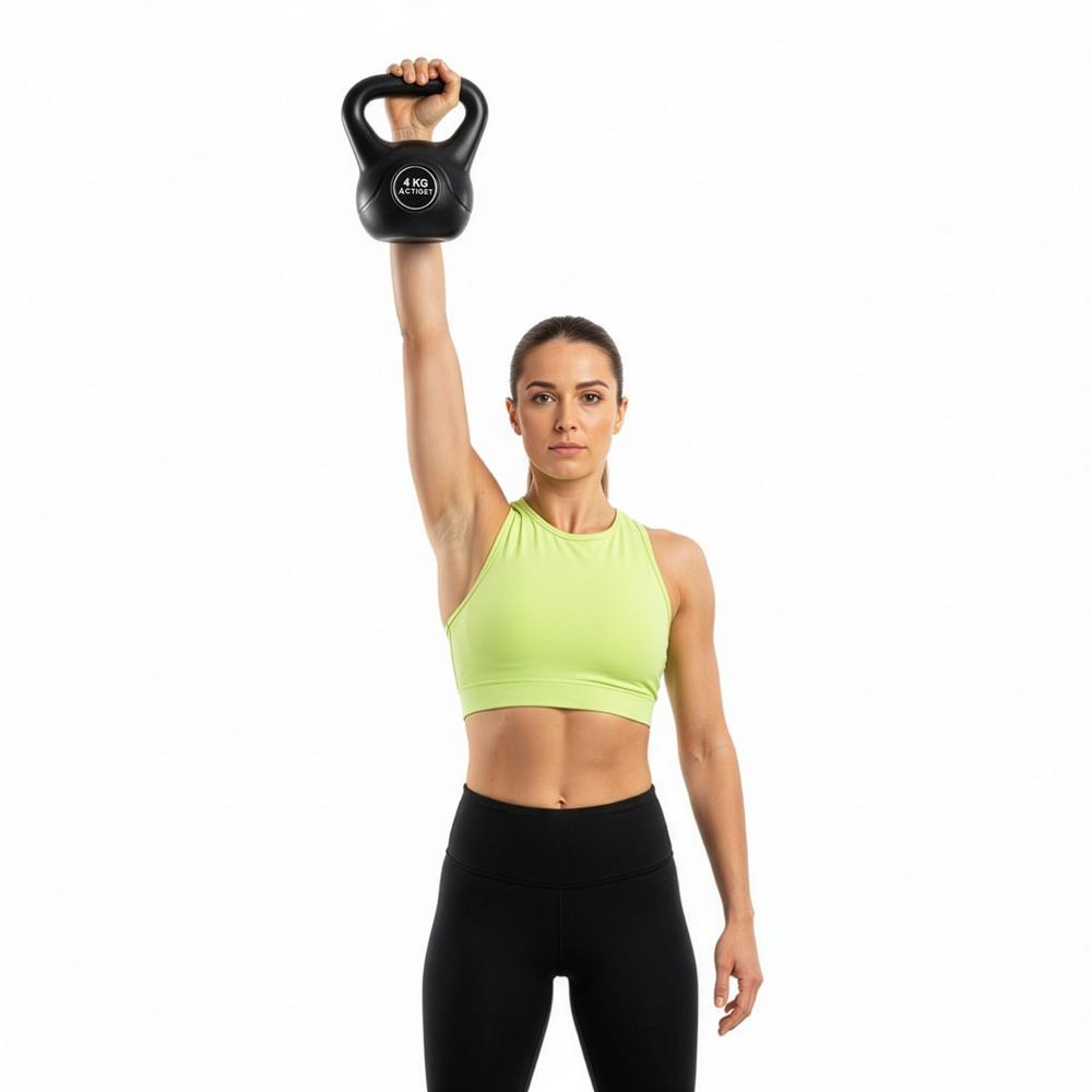 4 kg-os kettlebell, bitumen töltettel és tartós ABS borítással, 21x23 cm, fekete - Image 7