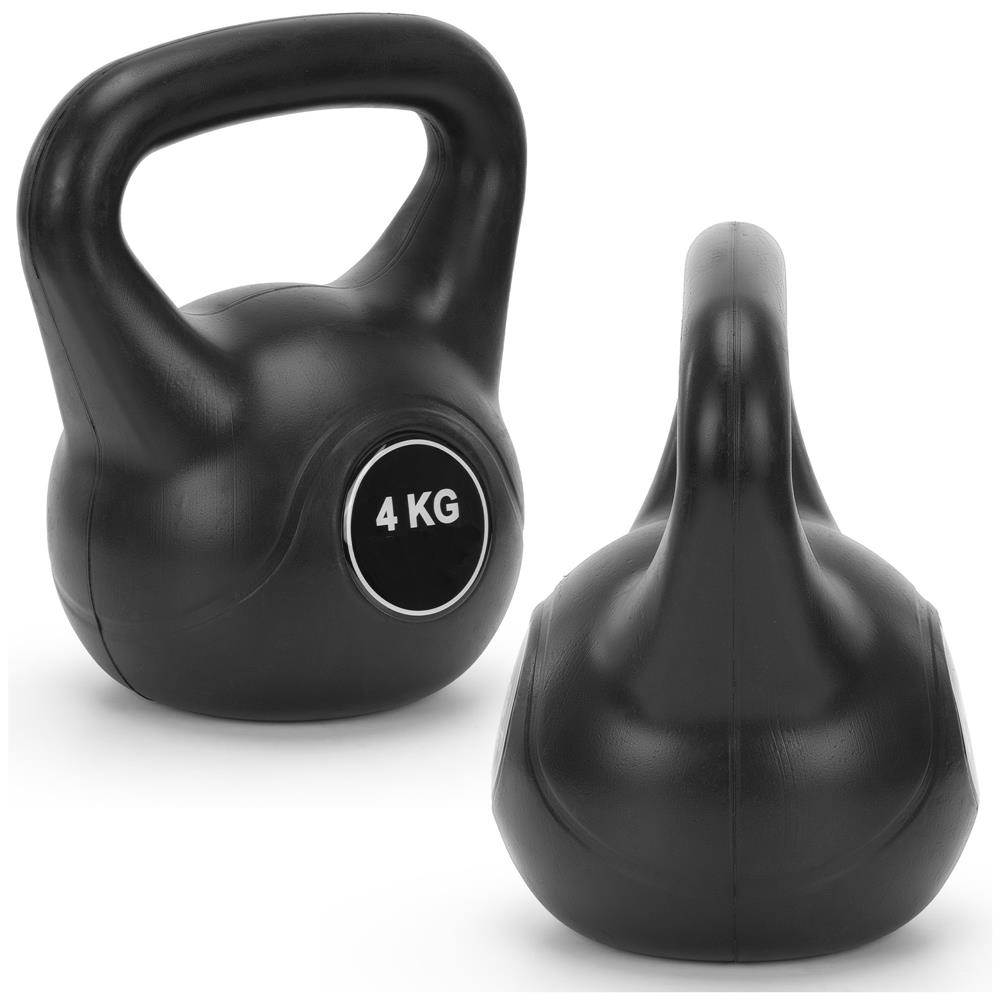 4 kg-os kettlebell, bitumen töltettel és tartós ABS borítással, 21x23 cm, fekete - Image 8