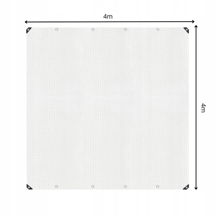 Laminált vízálló polietilén ponyva, 100 g/m², 4x4 m, átlátszó fehér - Image 2